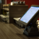 New POS system set up in a restaurant.