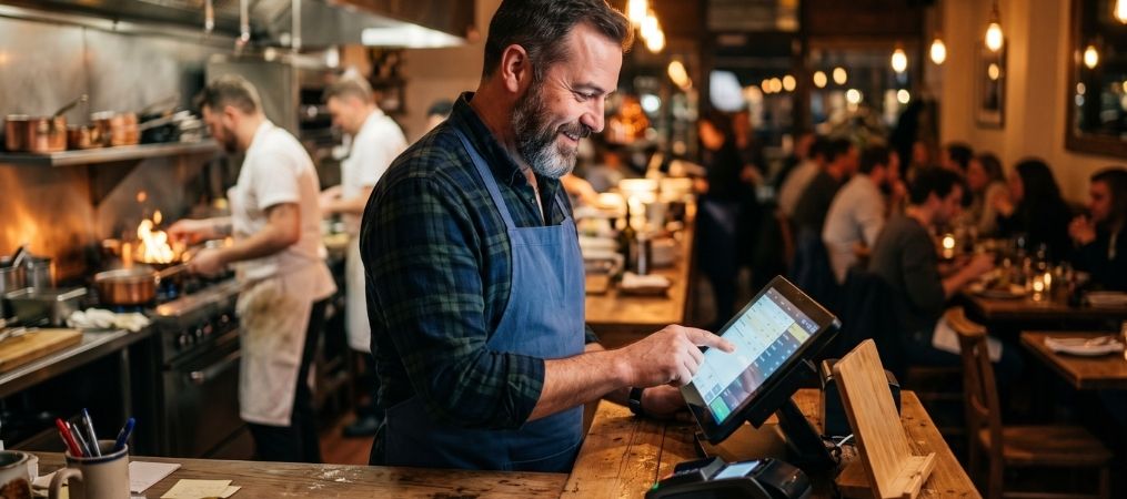 POS inventory management system used in a restaurant